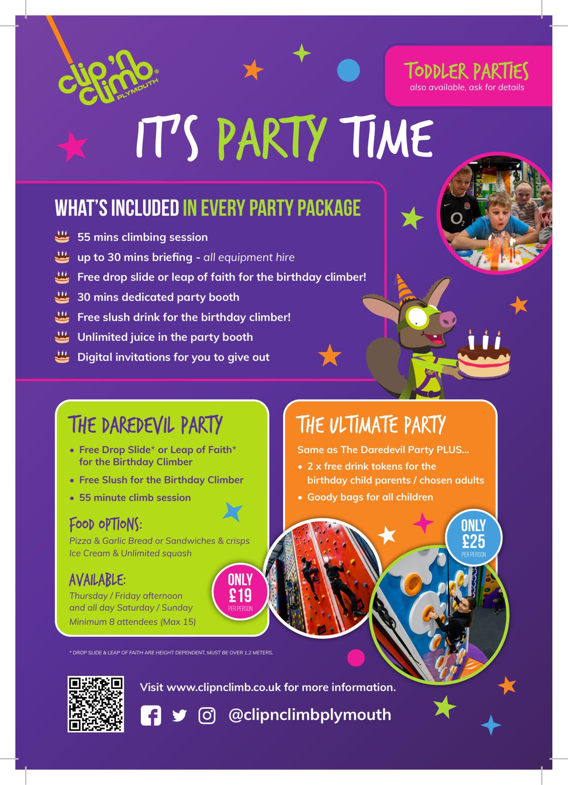 Children's Birthday Parties! Clip 'n Climb Plymouth